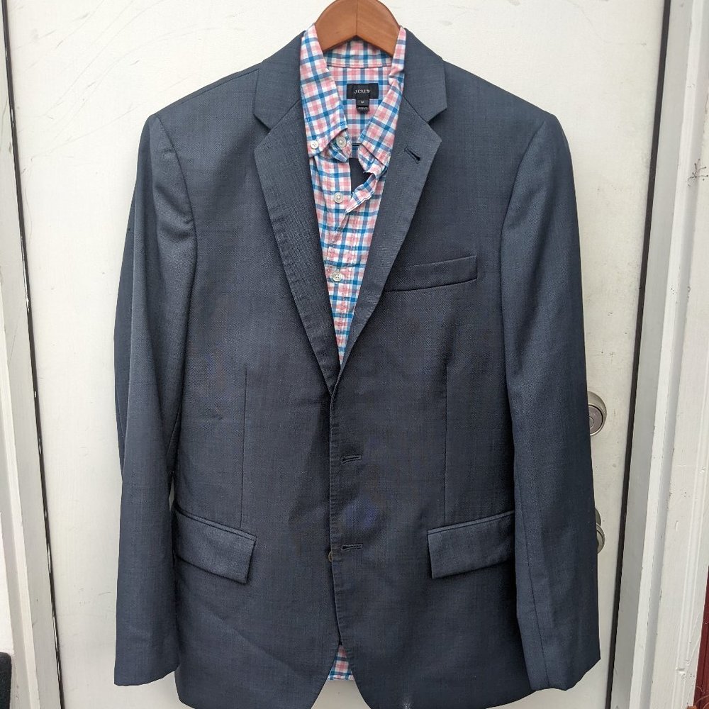 J. Crew Men's Navy/Deep Blue Wool Suit Jacket/Blazer Size 38R